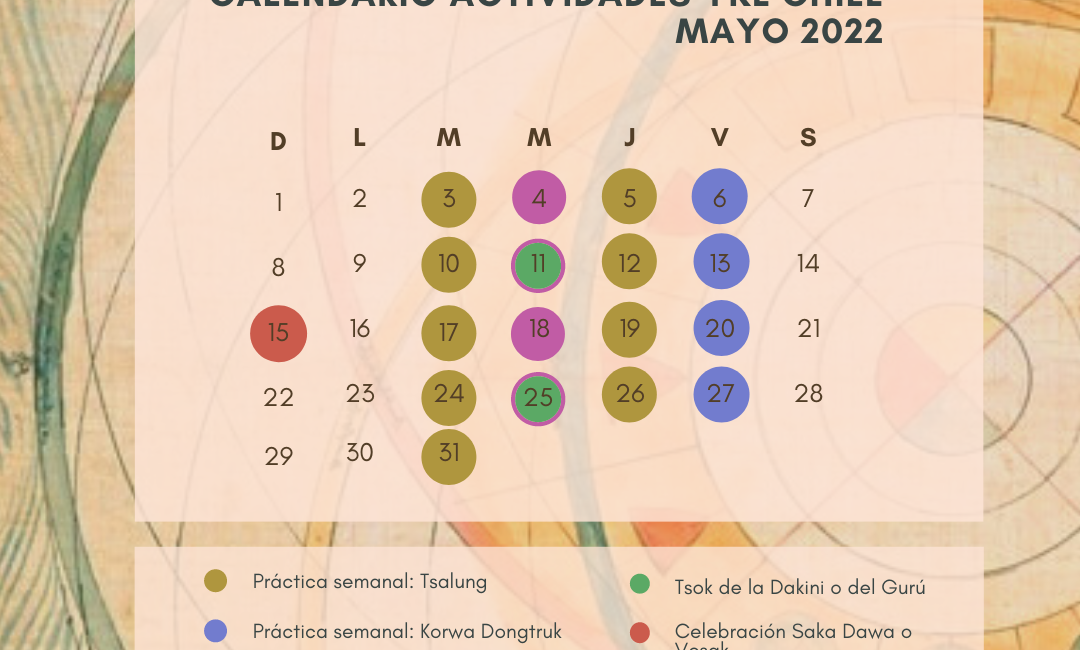 Calendario actividades YKL mayo